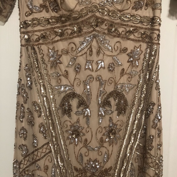 Adrianna Papell Tule Beaded Formal Long Dress - Picture 4 of 8